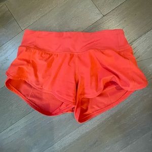Red LULULEMON speed up shorts!!!